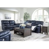 image:imageSignature Design by Ashley Leather Power Rocker Recliner Chair Ocean BlueBlue