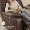 image:imageSignature Design by Ashley Leather Power Rocker Recliner Chair Ocean BlueBrown