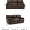 image:imageSignature Design by Ashley Leather Power Rocker Recliner Chair Ocean BlueBrown
