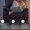 image:imageSignature Design by Ashley Leather Power Rocker Recliner Chair Ocean BlueBrown
