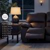 image:imageSignature Design by Ashley Leather Power Rocker Recliner Chair Ocean BlueBrown