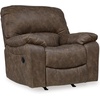 image:imageSignature Design by Ashley Leather Power Rocker Recliner Chair Ocean BlueDark Brown