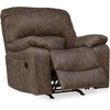 image:imageSignature Design by Ashley Leather Power Rocker Recliner Chair Ocean BlueDark Brown