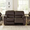 image:imageSignature Design by Ashley Leather Power Rocker Recliner Chair Ocean BlueDark Brown