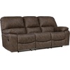 image:imageSignature Design by Ashley Leather Power Rocker Recliner Chair Ocean BlueDark Brown