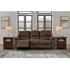 image:imageSignature Design by Ashley Leather Power Rocker Recliner Chair Ocean BlueDark Brown