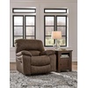 image:imageSignature Design by Ashley Leather Power Rocker Recliner Chair Ocean BlueDark Brown