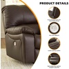 image:imageSignature Design by Ashley Leather Power Rocker Recliner Chair Ocean BlueDark Brown