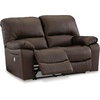 image:imageSignature Design by Ashley Leather Power Rocker Recliner Chair Ocean BlueDark Brown