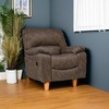 image:imageSignature Design by Ashley Leather Power Rocker Recliner Chair Ocean BlueDark Brown