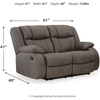 image:imageSignature Design by Ashley Leather Power Rocker Recliner Chair Ocean BlueGrey