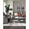 image:imageSignature Design by Ashley Leather Power Rocker Recliner Chair Ocean BlueGrey