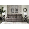 image:imageSignature Design by Ashley Leather Power Rocker Recliner Chair Ocean BlueGrey