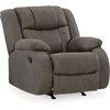 image:imageSignature Design by Ashley Leather Power Rocker Recliner Chair Ocean BlueGrey