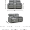 image:imageSignature Design by Ashley Leather Power Rocker Recliner Chair Ocean BlueSterling