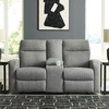 image:imageSignature Design by Ashley Leather Power Rocker Recliner Chair Ocean BlueSterling