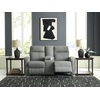 image:imageSignature Design by Ashley Leather Power Rocker Recliner Chair Ocean BlueSterling