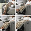 image:imageSignature Design by Ashley Leather Power Rocker Recliner Chair Ocean BlueSterling