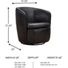 image:imageSignature Design by Ashley Leather Swivel Accent Chair MidnightBlack