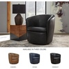 image:imageSignature Design by Ashley Leather Swivel Accent Chair MidnightBlack