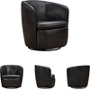 image:imageSignature Design by Ashley Leather Swivel Accent Chair MidnightBlack