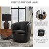 image:imageSignature Design by Ashley Leather Swivel Accent Chair MidnightBlack