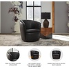 image:imageSignature Design by Ashley Leather Swivel Accent Chair MidnightBlack