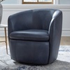 image:imageSignature Design by Ashley Leather Swivel Accent Chair MidnightBlue