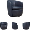 image:imageSignature Design by Ashley Leather Swivel Accent Chair MidnightBlue