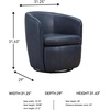 image:imageSignature Design by Ashley Leather Swivel Accent Chair MidnightBlue
