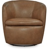 image:imageSignature Design by Ashley Leather Swivel Accent Chair MidnightDark Brown