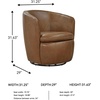 image:imageSignature Design by Ashley Leather Swivel Accent Chair MidnightDark Brown