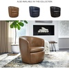 image:imageSignature Design by Ashley Leather Swivel Accent Chair MidnightDark Brown