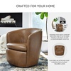 image:imageSignature Design by Ashley Leather Swivel Accent Chair MidnightDark Brown