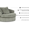 image:imageSignature Design by Ashley Lindyn White Oversized Swivel Accent ChairGrey