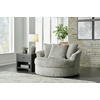 image:imageSignature Design by Ashley Lindyn White Oversized Swivel Accent ChairGrey