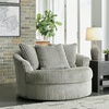 image:imageSignature Design by Ashley Lindyn White Oversized Swivel Accent ChairGrey