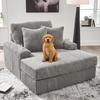 image:imageSignature Design by Ashley Lindyn White Oversized Swivel Accent ChairGrey