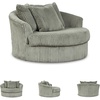 image:imageSignature Design by Ashley Lindyn White Oversized Swivel Accent ChairGrey