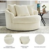 image:imageSignature Design by Ashley Lindyn White Oversized Swivel Accent ChairWhite