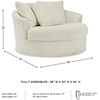image:imageSignature Design by Ashley Lindyn White Oversized Swivel Accent ChairWhite
