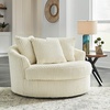 image:imageSignature Design by Ashley Lindyn White Oversized Swivel Accent ChairWhite