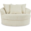 image:imageSignature Design by Ashley Lindyn White Oversized Swivel Accent ChairWhite