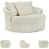 image:imageSignature Design by Ashley Lindyn White Oversized Swivel Accent ChairWhite