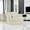 image:imageSignature Design by Ashley Lindyn White Oversized Swivel Accent ChairWhite