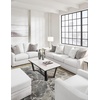 image:imageSignature Design by Ashley Maitelynn Casual Accent Chair for Living Room No Assembly Required Chalk White Polyester Chenille Armchair 36 WideCasual