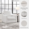 image:imageSignature Design by Ashley Maitelynn Casual Accent Chair for Living Room No Assembly Required Chalk White Polyester Chenille Armchair 36 WideCasual