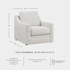 image:imageSignature Design by Ashley Maitelynn Casual Accent Chair for Living Room No Assembly Required Chalk White Polyester Chenille Armchair 36 WideCasual