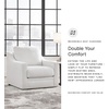 image:imageSignature Design by Ashley Maitelynn Casual Accent Chair for Living Room No Assembly Required Chalk White Polyester Chenille Armchair 36 WideCasual