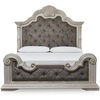 image:imageSignature Design by Ashley Maylee King Size Bed Frame and Headboard BrownAntique White